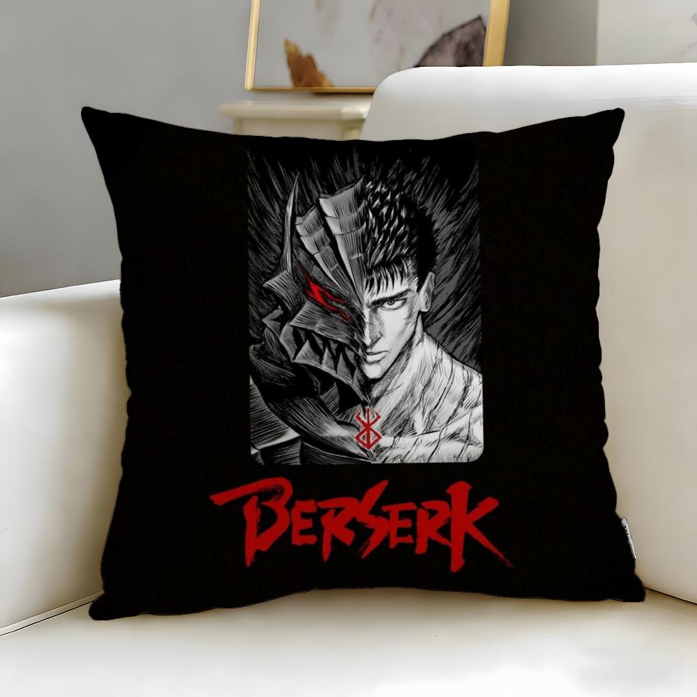 classic anime Berserk Cushion Cover Soft & Easy-Wash Pillow Case – Versatile for Couch, Bed, Travel and Office