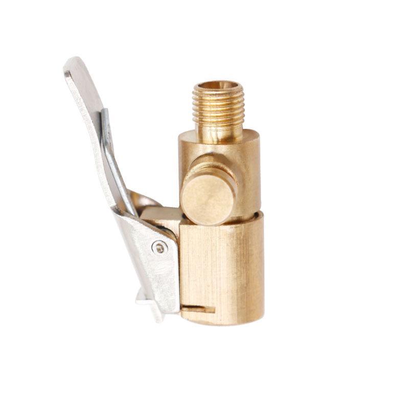 Heavy Duty Brass Air Chuck Adapter Lock Clip Pressure Relief Valve Corrosion Resistant for Car RV Tire Inflation