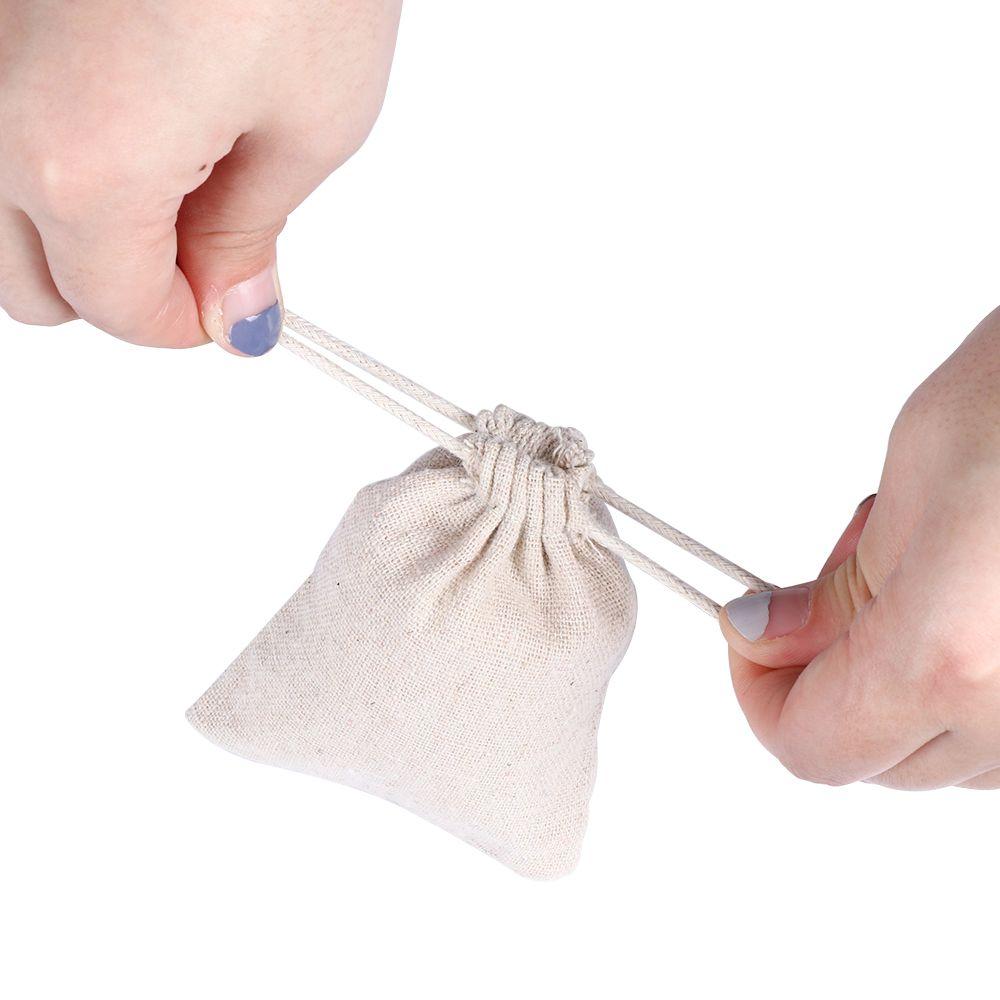 Linen Cotton Plain Food Storage Drawstring Pouch Jute Gift Bags Candy Organizer Wedding Favor