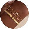 Dainty 14K Gold Stack Bracelet for Women STAINLESS STEEL Trendy Bangle Cuff Figaro Satellite CZ Link Chain Bracelets Waterproof