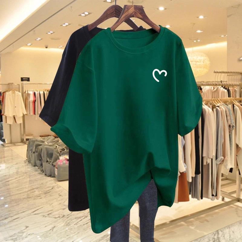 Modieus Dames Oversized Puur Katoenen T-shirt met Korte Mouwen, Zomer 2026 Collectie