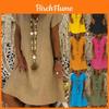 Stylish Summer Women's Short Sleeves V-neck Tunic Midi Dress For Plus Size Fashion