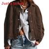 Classic Womens Fall Jacket With Polyester Fabric And Solid Color Style For Office Wear