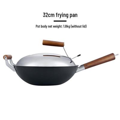 Millenarie GZA710 32cm Schwarzer Kristall Eisen Wok