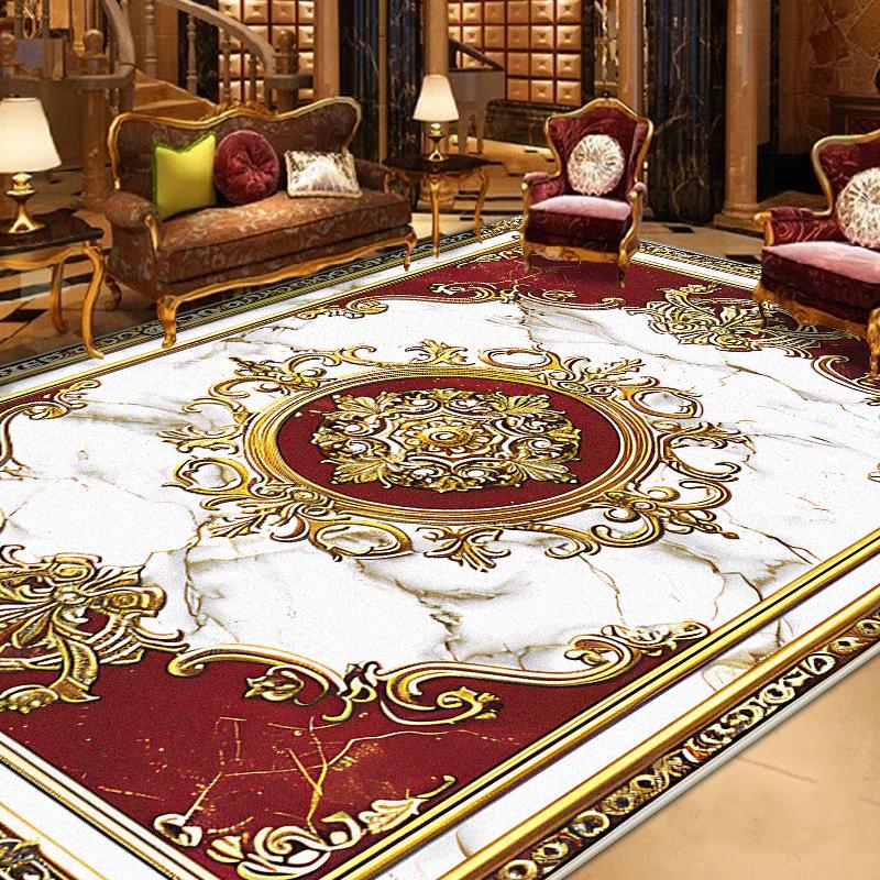 Gorgeous Retro European Carpet Living Room Large Area Decoration Sofa Area Rugs for Bedroom Cloakroom Non-slip Floor Mats