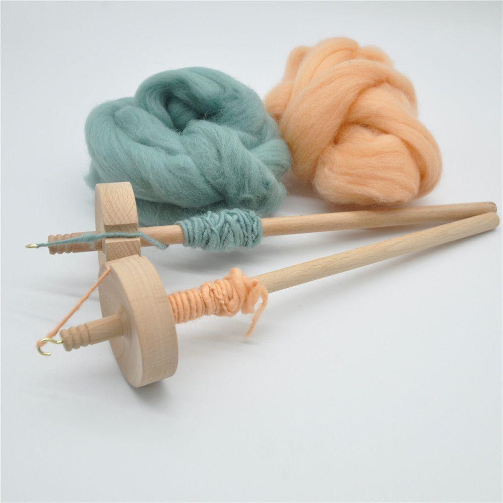DIY Craft Beginners Sewing Accessories Handmade Drop Spindle Solid Wooden Whorl Yarn Spin