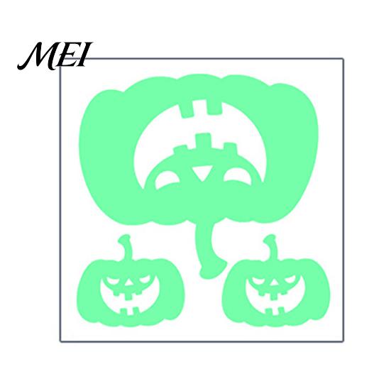 Spooky Night Atmosphere Decor Halloween Glow In The Dark Wall Stickers, Luminous Ghost Hand And Bat Removable PVC Stickers Decals, Horror Theme