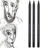 3pcs Pure Carbon Sketch Pencil Professional HardMediumSoft Woodless Charcoal Pen Drawing Set