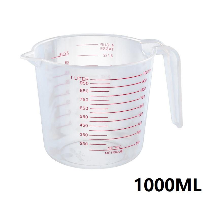 250-1000ML Food Grade Thick Silicone Measuring Cup with Handle - Transparent Scale Milliliter Measurement Baking Milliliter Cup