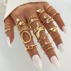 2023 Abendessen Mode Ring Set Liebe aushöhlen Luxus Diamant Perle Ring Set mehrschichtige Weizen Schlange Schmetterling Anhänger Ringe 20 Stück Gold