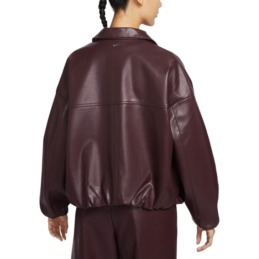 Nike Sportswear Jackets Women's 652 Bright Burgundy Red Lapel Moderate Instructor IQ8170-652