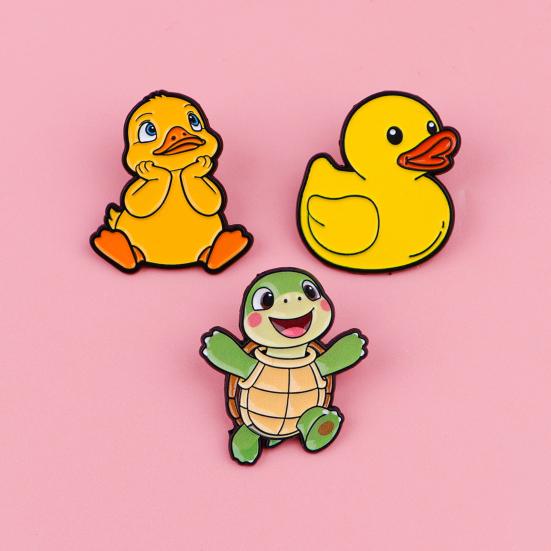 Brooch Pin Little Yellow Design Brooch Duck Turtle Thickened