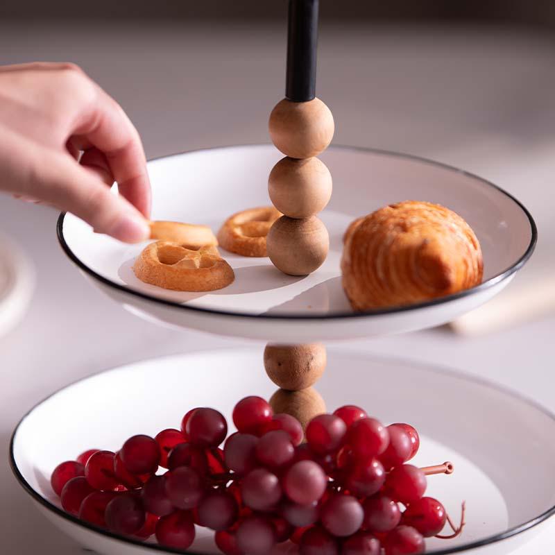 Französische doppellagige romantische Obstschale: Elegante Snack- & Aufbewahrungsschale für Frühlingsfeste & Eingangsbereiche