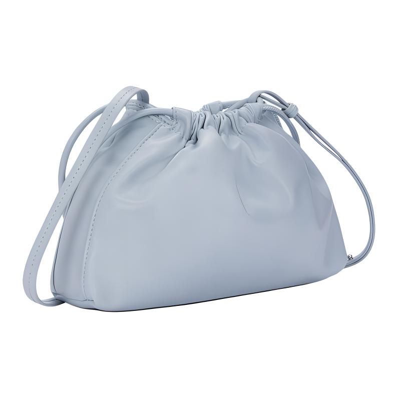 Calvin Klein Cute Drawstring Letter Embossed Shoulder Bag Women Bags Pearl-Blue DH3771-3UJ
