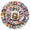 50PCS Waterproof Skull & Flower Stickers - Halloween Graffiti Art for Journals & Notebooks