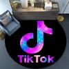 Tiktok Logo Design Round Rug for Livingroom,Bedroom, Palyroom, Chair Rug, Area Rug, Circle Carpet, Large Size Fan Christmas Gift