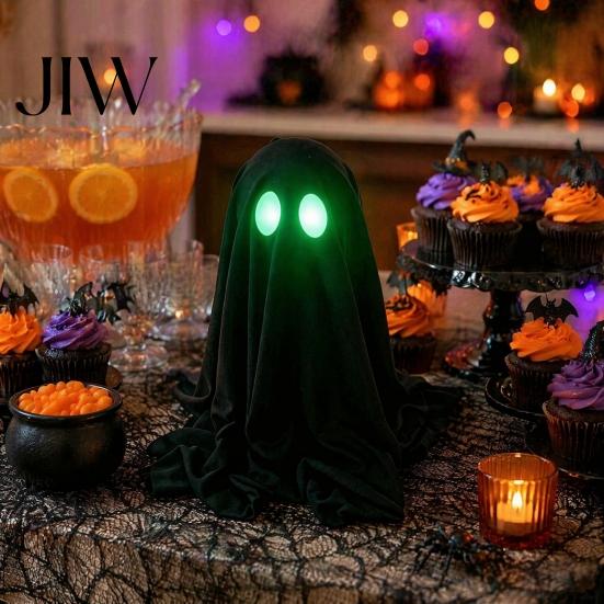Spooky Party Decorations for Festival Halloween Ghost Decoration, Glow In The Dark Standing Ghost, Realistic Decor Small Black Fabric Tabletop,