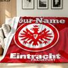 1PC Eintracht Frankfurt Custom Name Patterned Flannel Blanket Suitable For All Seasons for Home Decor Warmth and Comfort Gifts Holiday Present