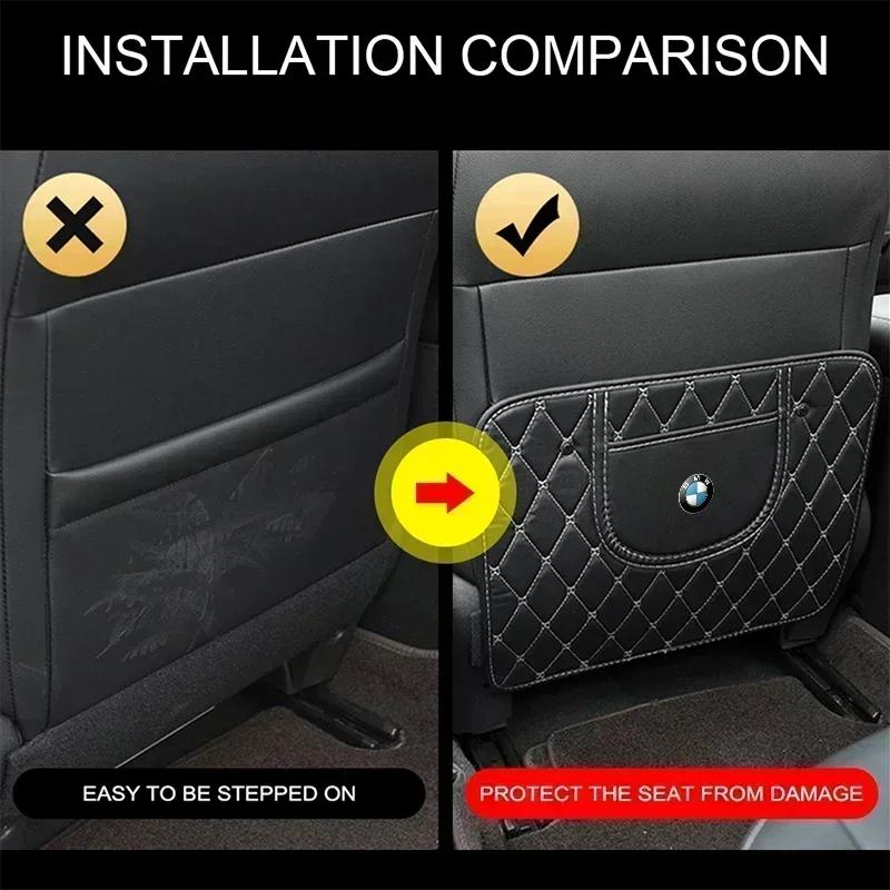 2025 Car For BMW Car Anti-kick Pad Interior Pu Leather Auto Seat Back Protector Pads Anti Scratch For BMW M M3 M5 320 325 E28 E3