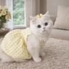 Soft Cat Princess Skirt Sweet Pet Suspenders Fashion Dog Plaid Dress Spring Summer