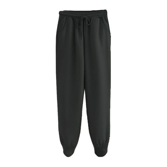 2 Pcs/Set Women Hoodie Pants Set Long Sleeve Hooded Thick Soft Warm Drawstring Elastic Waist Loose Pockets Sports Casual Top Ankle-banded Trousers