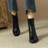 Comemore Stivaletti Bassi con Fondo Spesso Donna Scarpe Autunno Inverno Tacchi Alti Chunky Stivaletti alla Caviglia per Donna Punta Tonda Chelsea Botines