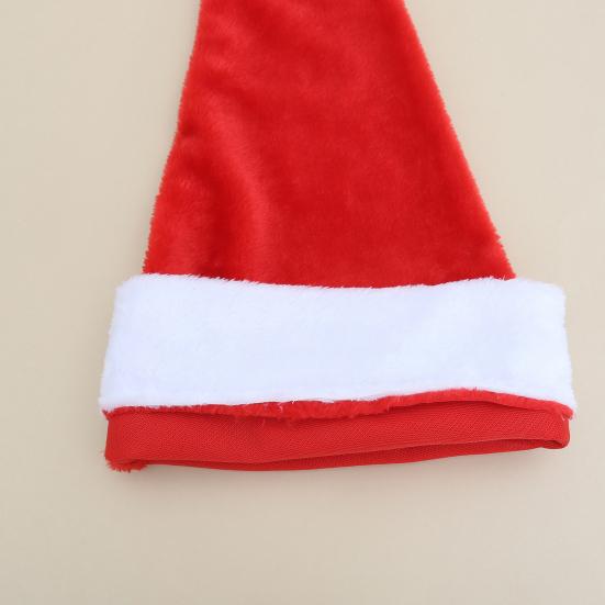 Long Christmas Santa Hat for Adults Plush Xmas Claus Hats with Fluffy Pompon Reusable Holiday Themed Hat for Parties