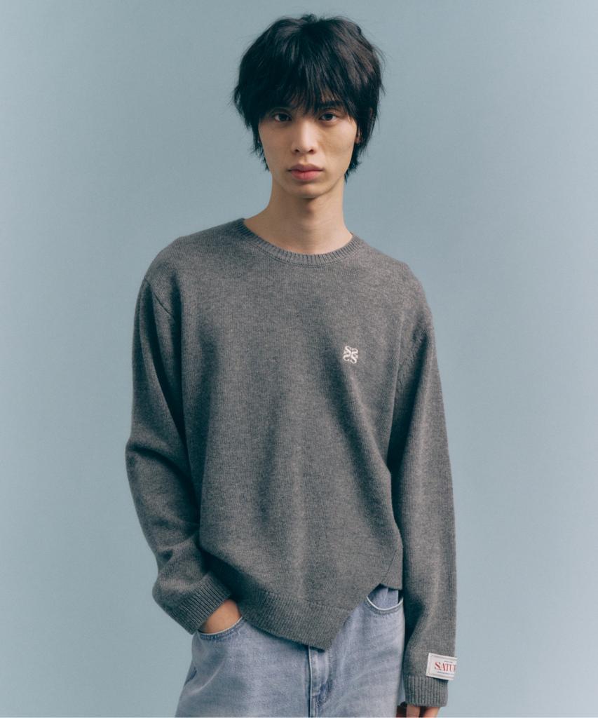 Seteo Dublin Asymmetrical Cashmere Blend Knit Classic Charcoal (Type A)