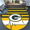 Green Bay Packers Round Area Rug,Carpet Rug for Living Room Bedroom Sofa Playroom Decor,Non-slip Floor Mat