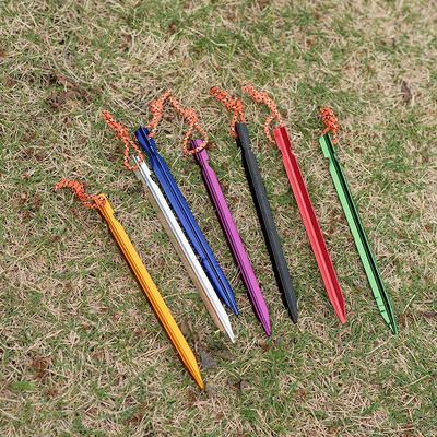 Verstärkte Aluminium-Zeltnägel mit Seil, 18 cm - Outdoor-Markisen und Strandzubehör