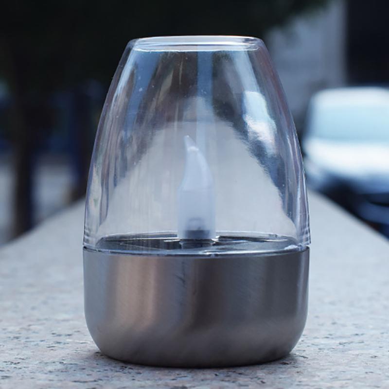 Solar Candle Light Flameless Led Night Lights Stainless Steel Waterproof Lawn Light Outdoor Garden Birthday Party Decor
