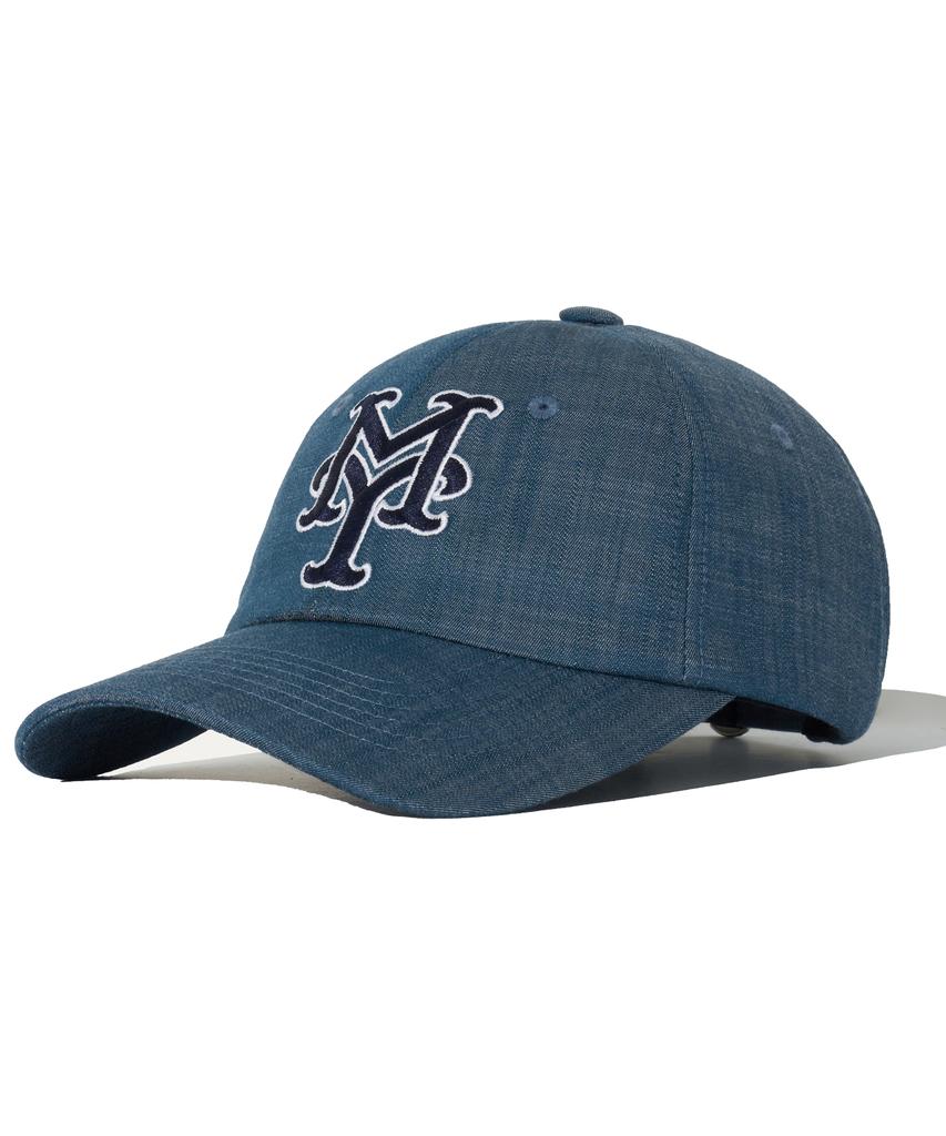 MAYOL My Logo Line Color Block Point Ball Cap_Denim