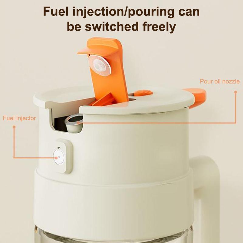 470/650ml 2-in-1 Ölsprühflasche mit Ausgießer, Auslaufsicher, Multifunktional, Großes Fassungsvermögen, Glas-Ölkanne, Küchen-Kochzubehör