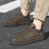 Fashion Men Genuine Leather Casual Shoes Lace-up Skate Heightening Shoes New Brand Comfortable Flat Shoes High End Fashion Lace Up Shoes