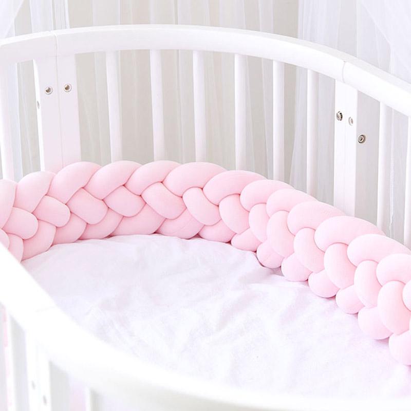 4 Strands Soft Knot Pillow Decorative Baby Bedding Braided Crib Safety Anti-collision Bumper Cushion