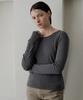 BIBYSEOB Round Knit T-Shirt Charcoal [T54]