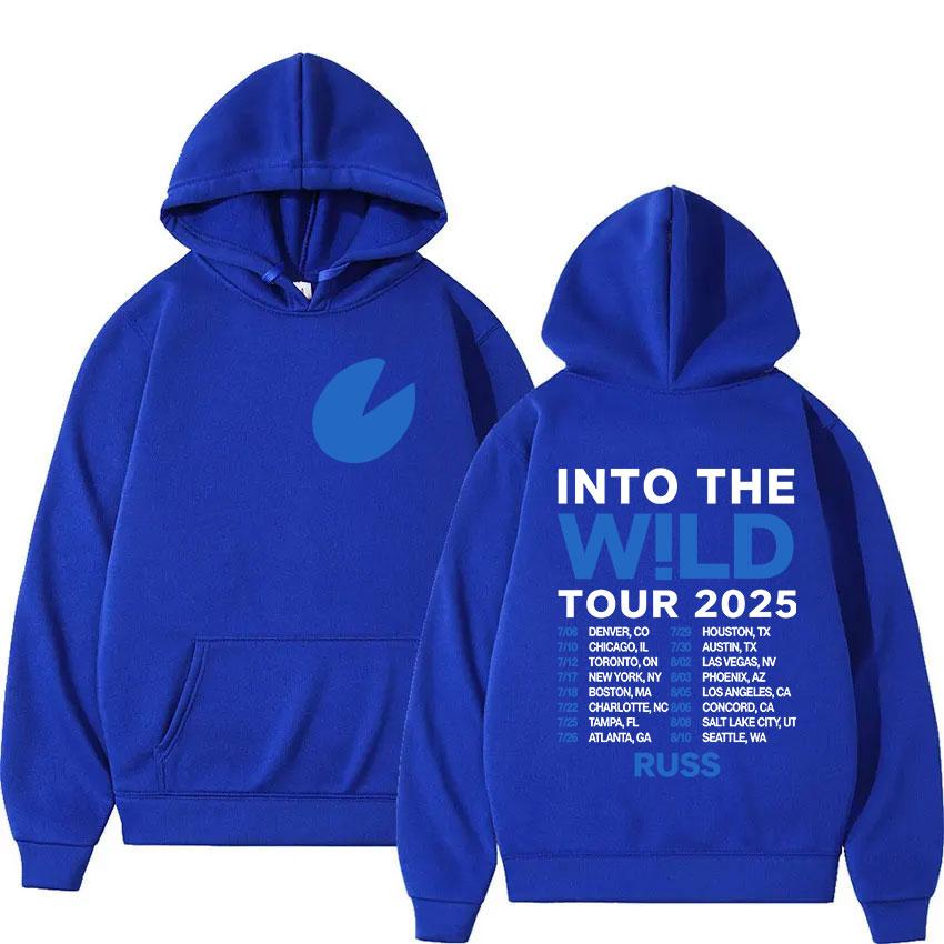 Rapper Russ Into The Wild Tour Album Hoody Men Clothing Hip Hop Oversized Sweatshirt Fashion High Quality Fleece Hoodie