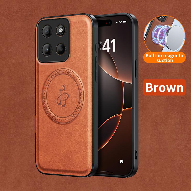 Wireless Charging Magnetic Case for Motorola Moto G66 G67 Power G05 G15 G75 G85 5G Protective Cover PU Leather Hard Back Fundas