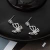 Pearl Butterfly Earrings Women's Zircon Hollow High-end Light Luxury Earrings Exquisite and Sweet Personality Fashion Temperament Earrings