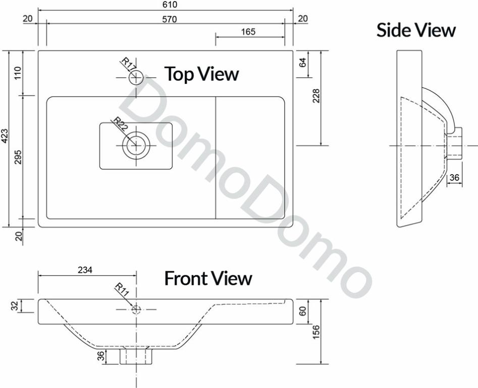 Bonita Bathroom Set, Cabinet with Sink 80x60 & Mixer Tap, Trap, Click-Clack Waste
