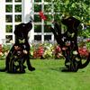 Metal Dog Silhouette Garden Stake 2 Pcs Weatherproof Outdoor Yard Decor for Pet Lovers Halloween Display