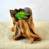 Home Decoration Imitation Wooden Flower Pot Rustic Stump Log Cement Pile Log Planter Household