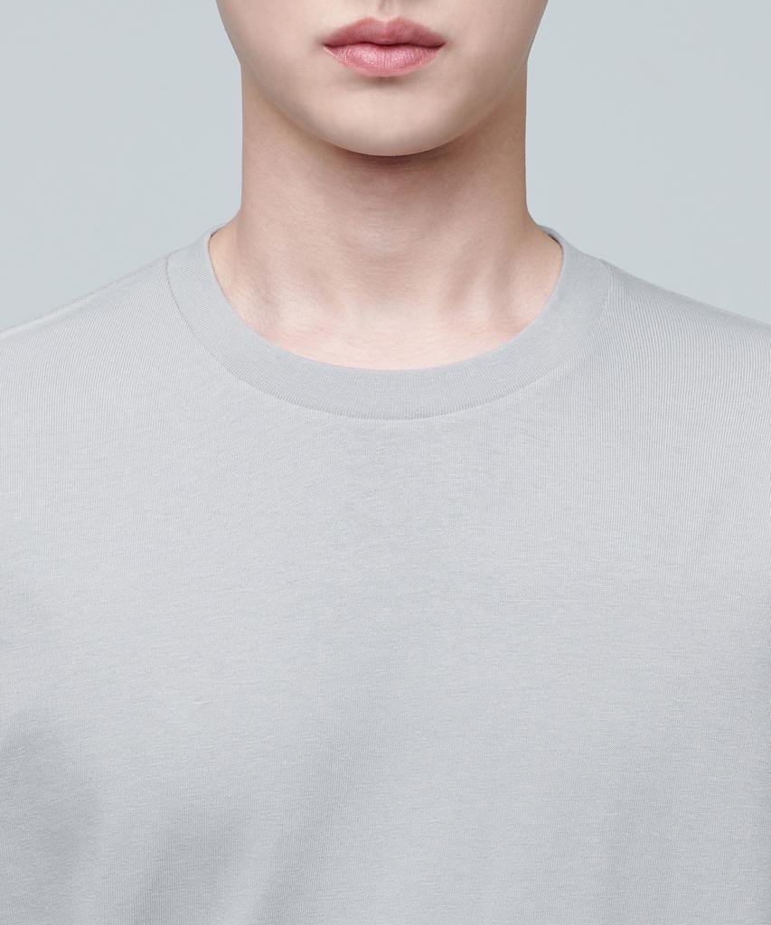 Musinsa Standard Layered Crew Neck Long Sleeve T-Shirt_Long Length [Light Gray]