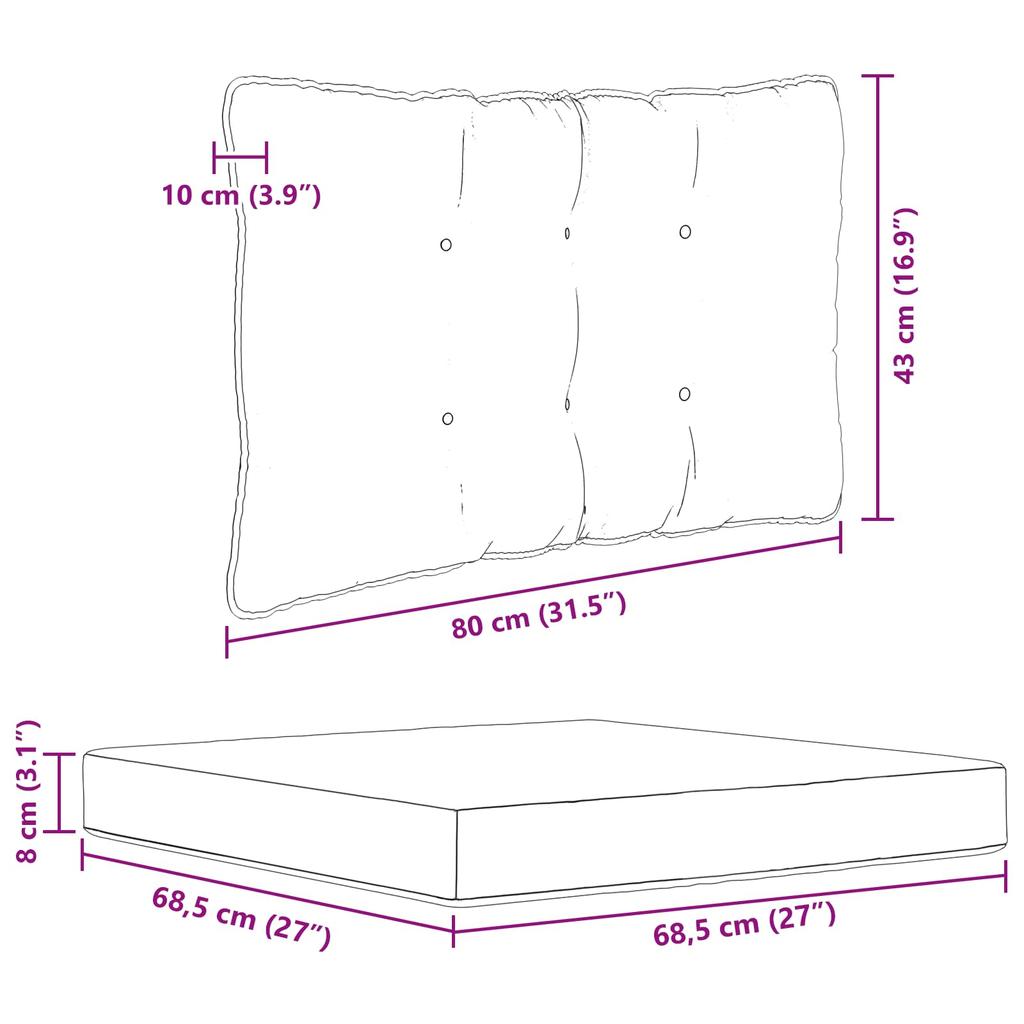 Outdoor Sofa Cushion Set 3 Pcs Multicolored Polyester