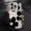 Zwarte Bloem Kleur Zilveren Shell Telefoonhoesje voor Apple 17/16/15 Pro, 14 Pro Max/13/12 - Hete Verkoop