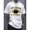 Herrenausgabe Lässiges T-Shirt Kurzarm Pittsburgh Football T-Shirt Atmungsaktive und bequeme Oberteile Senden Sie Freunden Weihnachtsgeschenke