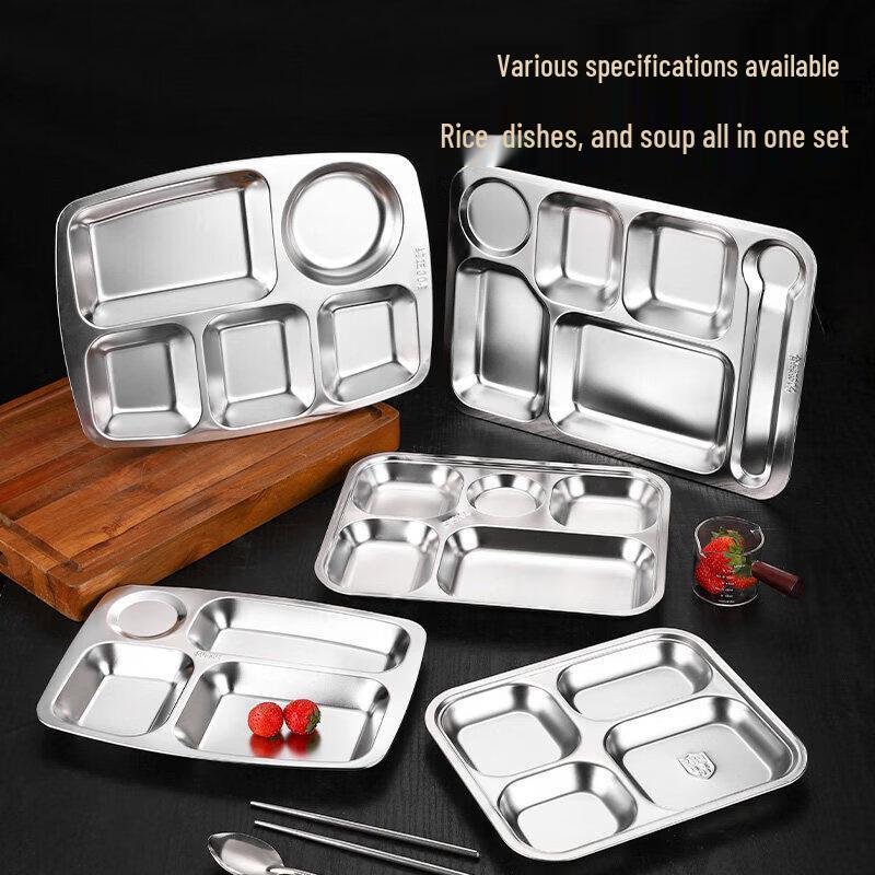 304 Stainless Steel Cafeteria Divided Tray