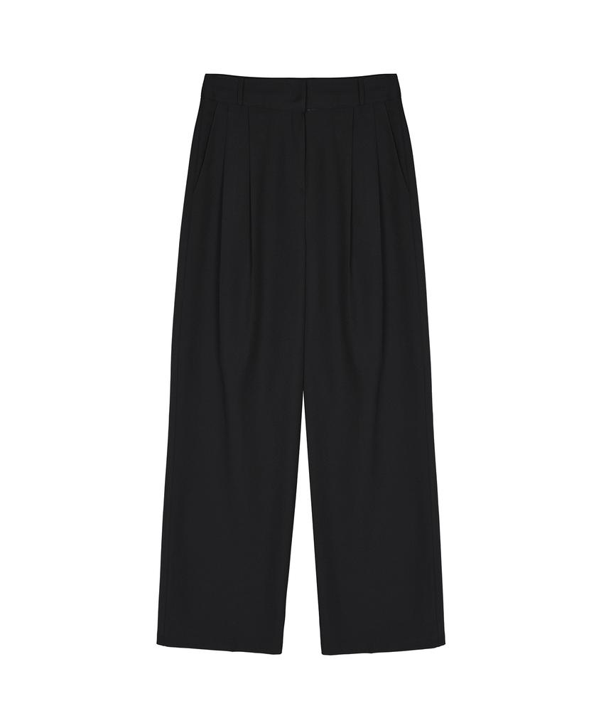 Nigaennikol Minimal Long Pintuck Slacks_Black