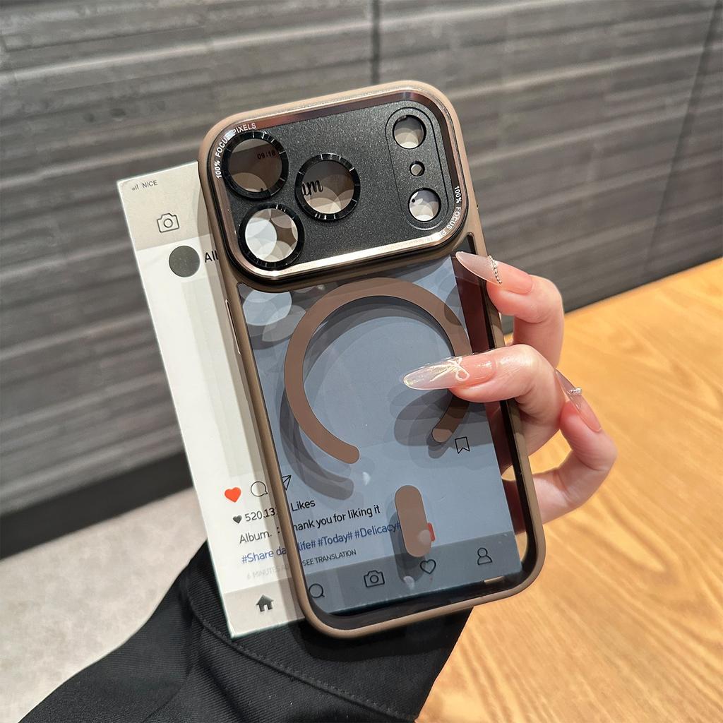Luxury Camera Protection Shockproof Bumper Armor Cover For iPhone 17 Air 16 15 14 Plus 13 12 11 Pro Max Clear For Magsafe Cover