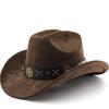 Tibetan Hat Women's Casual Sunshade Cowboy Hat Tibetan Top Hat Men's Suede Windbreak Rope Jazz Hat Big-brimmed Felt Hat